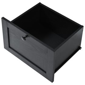 K&K 54.5" Farmhouse Kitchen Island with Power Outlet, Kitchen Storage Island with Internal Storage Rack, Drop Leaf, Spice Rack