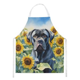 Cane Corso in Sunflowers Apron Cooking Kitchen Server Baking Crafts Gardening for Adult Women Men, Unisex, Large, Multicolor