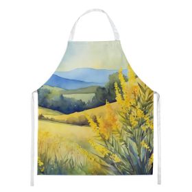 Kentucky Goldenrod in Watercolor Apron Cooking Kitchen Server Baking Crafts Gardening for Adult Women Men, Unisex, Large, Multicolor