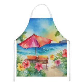 Hawaii Hawaiian Hibiscus in Watercolor Apron Cooking Kitchen Server Baking Crafts Gardening for Adult Women Men, Unisex, Large, Multicolor