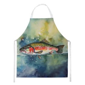Trout Apron Cooking Kitchen Server Baking Crafts Gardening for Adult Women Men, Unisex, Large, Multicolor