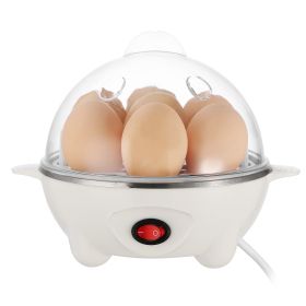 1Pc Electric Egg Cooker 7-Capacity Hard-Boiled Egg Maker With Auto-Off Measuring Cup For Hard Boiled Steamed Vegetables Seafood Dumplings (Color: White)