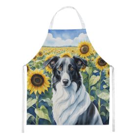 Borzoi in Sunflowers Apron Cooking Kitchen Server Baking Crafts Gardening for Adult Women Men, Unisex, Large, Multicolor (Default: Default)