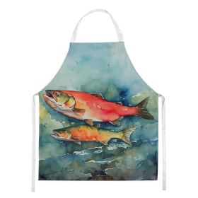 Salmon Apron Cooking Kitchen Server Baking Crafts Gardening for Adult Women Men, Unisex, Large, Multicolor (Default: Default)