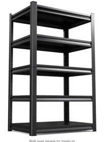 5-layer living room storage rack unit, 72" adjustable storage rack, 2000LBS metal storage rack for home use, suitable for kitchen, living room (size: 15.7" D*23.6" W*63" H)